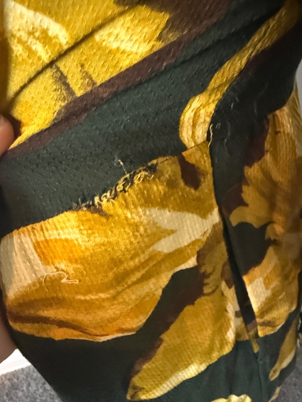 A new day Floral Long Sleeve Maxi Dress in Olive & Mustard XS - Picture 6 of 8